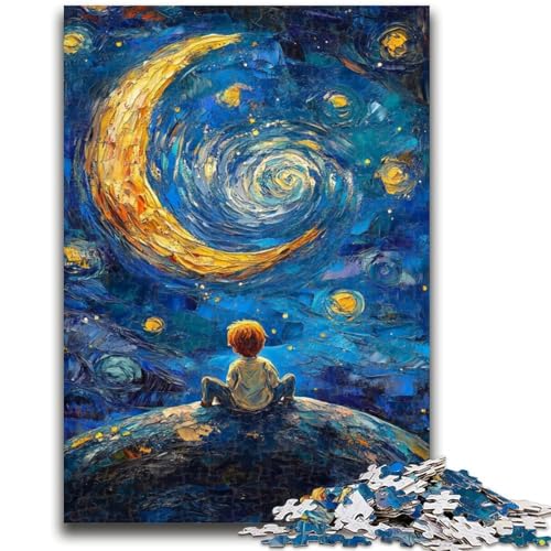Der kleine Prinz des Nachthimmels, Puzzle mit 1000 Teilen für Erwachsene, anspruchsvoll zu vervollständigen, Aber unterhaltsam und humorvoll, einzigartige Heimdekoration und Geschenke (50x75cm) von AADSAZA
