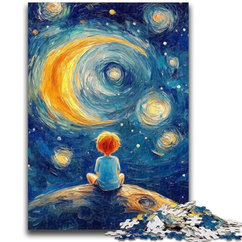 Der kleine Prinz des Nachthimmels, Puzzles für Teenager, 1000 Teile, hilft dem Gehirn, süchtig machendes Spielzeug zu trainieren, um Geduld zu fördern, EIN Kunstwerk (38x26cm) von AADSAZA