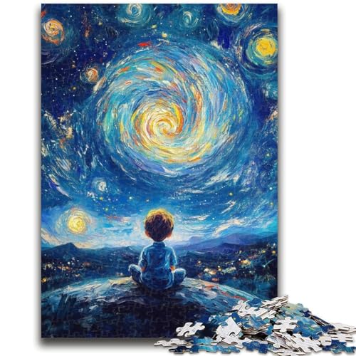Der kleine Prinz des Nachthimmels, Puzzles für Teenager, dekomprimierendes intellektuelles Lernspielzeug, geeignet als Schreibtischdekoration (38x26cm) von AADSAZA