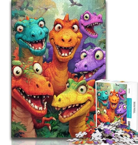 Dinosaurier-Puzzle für Erwachsene, 1000-teiliges Puzzle, Lernspiel, Herausforderungsspielzeug, ganze Familie (75x50cm) von AADSAZA