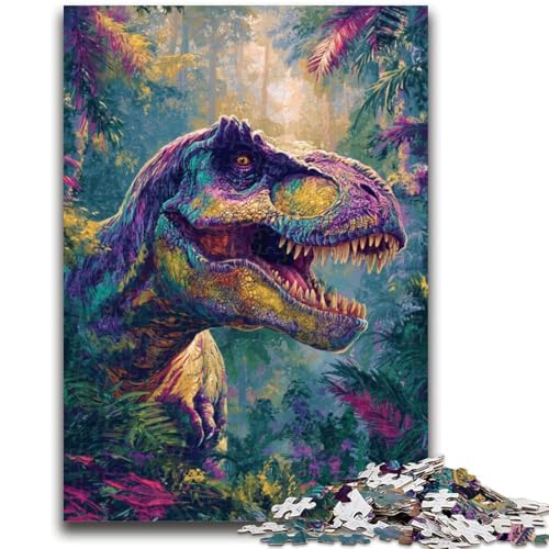 Dinosaurier-Puzzle für Teenager, 1000 Teile, Lernspiel, Herausforderung, Spielzeug, Wanddekoration, einzigartige Geburtstags (50x75cm) von AADSAZA