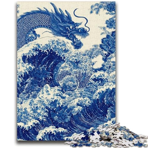 Drache im japanischen Stil, 2000 Teile, Puzzle für Erwachsene und Jugendliche, Spielzeug, Lernspiele, Stressabbau, geeignet als Schreibtischdekoration (70x100cm) von AADSAZA