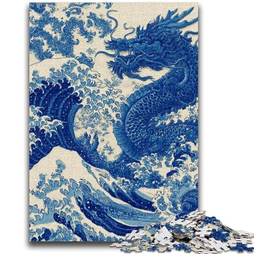 Drachenpuzzle im japanischen Stil, 1000 Teile, für Teenager, Lernspiele, Heimdekoration, als Geschenk für die ganze Familie (38x26cm) von AADSAZA
