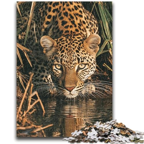 Dschungel-Leopard-Puzzle für Erwachsene, 1000 Teile, anspruchsvoll zu vervollständigen, Aber lustig und humorvoll, einzigartige Heimdekoration und Geschenke (38x26cm) von AADSAZA
