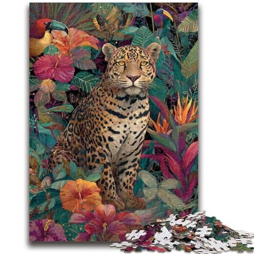 Dschungel-Leoparden-Puzzle für Erwachsene, 1000 Teile, Zeitvertreib zu Hause mit vollständig ineinandergreifenden, zufällig geformten Teilen (38x26cm) von AADSAZA