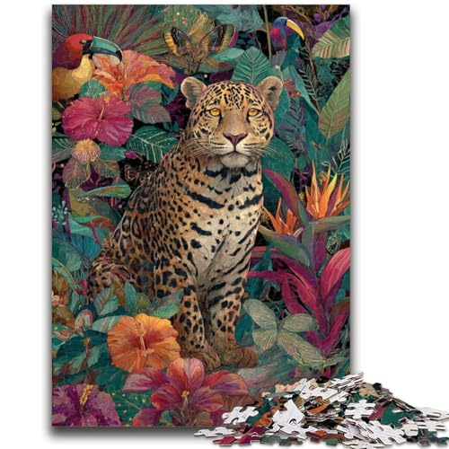 Dschungel-Leoparden-Puzzle für Erwachsene, 1000 Teile, Zeitvertreib zu Hause mit vollständig ineinandergreifenden, zufällig geformten Teilen (50x75cm) von AADSAZA