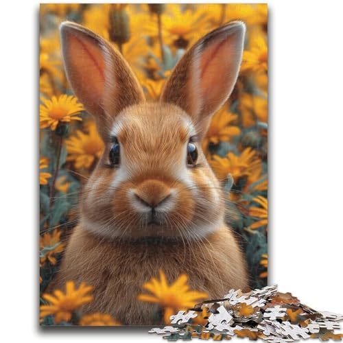 Dschungelhasen-Puzzle für Teenager, 1000 Teile, anspruchsvolles Spiel und Familienspiel mit vollständig ineinandergreifenden, zufällig geformten Teilen (38x26cm) von AADSAZA