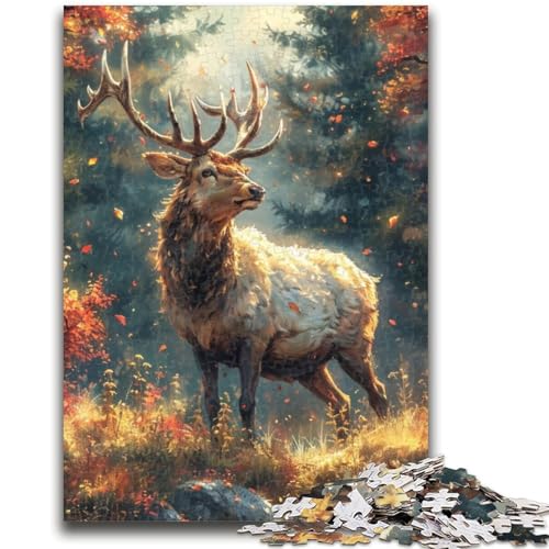 Dschungelhirsch-Puzzle mit 1000 Teilen für Erwachsene, Geschenk, Denkspiel, Wanddekoration, einzigartige Geburtstags (50x75cm) von AADSAZA