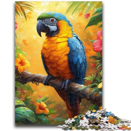 Dschungelpapagei-Puzzle für Erwachsene, 1000 Teile, anspruchsvolles Spiel und Familienspiel, Wanddekoration, einzigartige Geburtstags (38x26cm) von AADSAZA