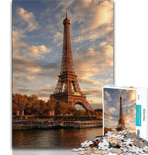 Eiffelturm, London, 1000-teiliges Puzzle, anspruchsvolles Spiel und Familienspiel, Wanddekoration, einzigartige Geburtstags (75x50cm) von AADSAZA