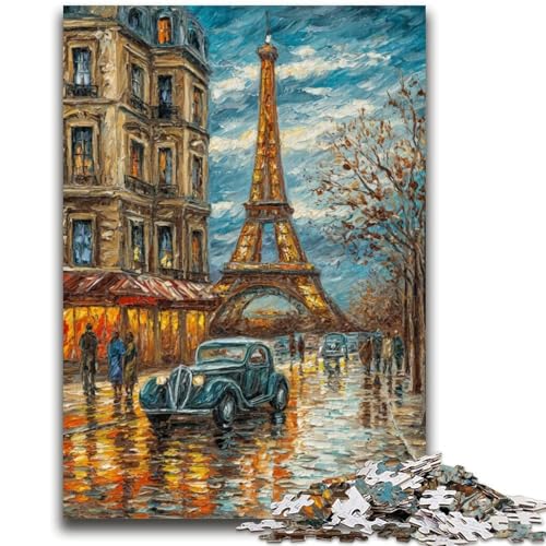 Eiffelturm-Ölgemälde-Puzzle 1000 Teile für Teenager-Geschenke, Spielzeug, Lernspiele, Stressabbau, tolle Geschenke und Spielzeuge (38x26cm) von AADSAZA