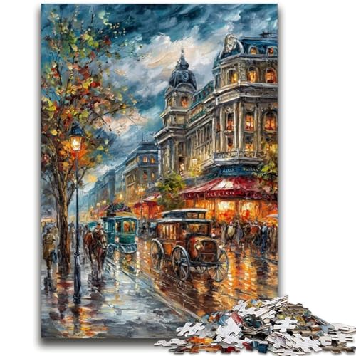 Eiffelturm-Ölgemälde-Puzzle 1000 Teile für Teenager-Geschenke, Spielzeug, Lernspiele, Stressabbau, tolle Geschenke und Spielzeuge (50x75cm) von AADSAZA