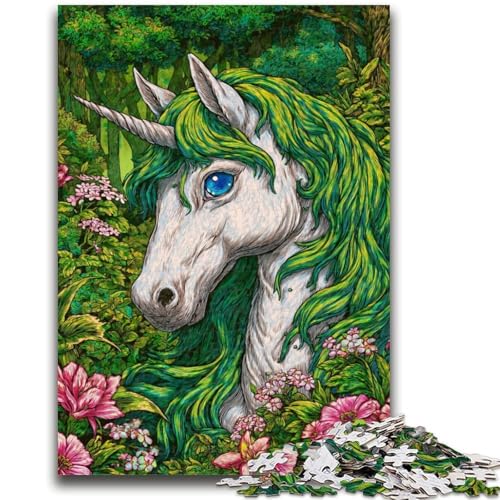 Einhorn-Puzzle mit 1000 Teilen für Erwachsene und Jugendliche, Spielzeug, Lernspiele, Stressabbau, Wunschliste mit Weihnachtsmann (38x26cm) von AADSAZA