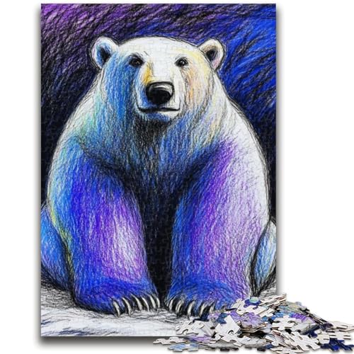 Eisbär-Puzzle mit 1000 Teilen für Erwachsene und Jugendliche, Spielzeug, Lernspiele, stressabbauende Wanddekoration (38x26cm) von AADSAZA