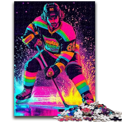 Eishockey-Puzzle für Erwachsene, 1000 Teile, anspruchsvolles Spiel und Familienspiel mit vollständig ineinandergreifenden, zufällig geformten Teilen (38x26cm) von AADSAZA