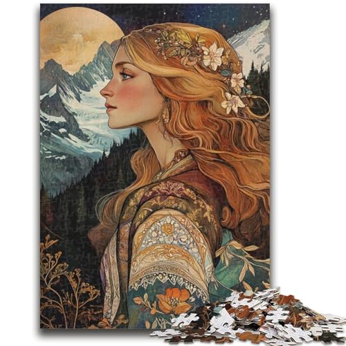 Elegantes Puzzle mit Berggöttin, 1000 Teile, für Teenager, Geschenke, Spielzeug, Lernspiele, Stressabbau, tolle Geschenke und Spielzeuge (38x26cm) von AADSAZA