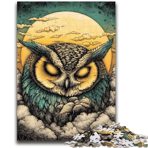 Eulen-Kunst-Puzzle mit 1000 Teilen für Erwachsene und Jugendliche, Lernspielzeug, Familienspiele mit passendem Poster und Quizblatt (38x26cm) von AADSAZA