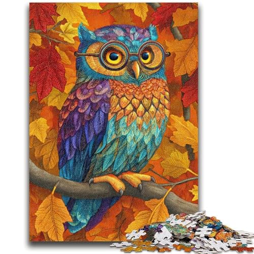 Eulen-Puzzle mit fallenden Blättern, 1000 Teile, anspruchsvolles Spiel, ganze Familie (50x75cm) von AADSAZA