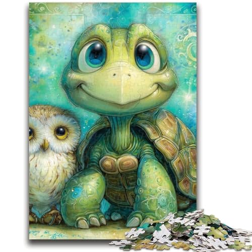 Eulen- und Schildkröten-Puzzle für Erwachsene, 1000-teiliges Puzzle, Denkspiel, Wanddekoration, einzigartige Geburtstags (50x75cm) von AADSAZA