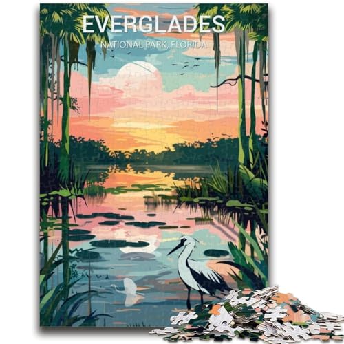 Everglades-Nationalpark-Puzzles für Erwachsene und Jugendliche, Puzzle, Herausforderung der Gehirnintelligenz, süchtig machendes Spielzeug für die Heimdekoration (38x26cm) von AADSAZA
