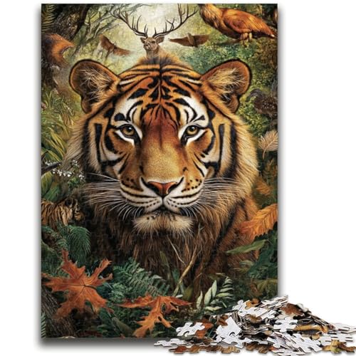 Fallen Tiger Puzzle 1000 Teile für Teenager Geschenke, Spielzeug Lernspiele Stressabbau Tolle Geschenke und Spielzeuge (50X75cm) von AADSAZA