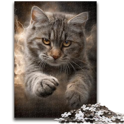 Fantasy-Katzen-Puzzle, 1000 Teile, für Teenager, Geschenke, Spielzeug, Lernspiele, Stressabbau, tolle Geschenke und Spielzeuge (38x26cm) von AADSAZA