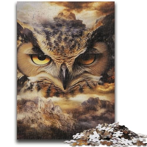 Fantasy Owl 1000-teiliges Puzzle für Erwachsene und Jugendliche, Denkspiel, Wanddekoration, einzigartige Geburtstags (50x75cm) von AADSAZA