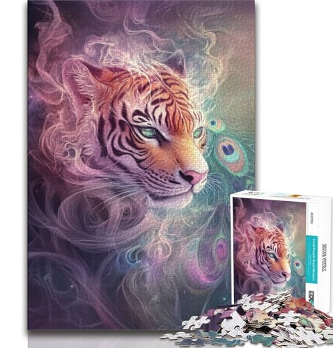 Fantasy Tiger Puzzle für Teenager, 1000 Teile Puzzle, Lernspielzeug, ganze Familie (38x26cm) von AADSAZA