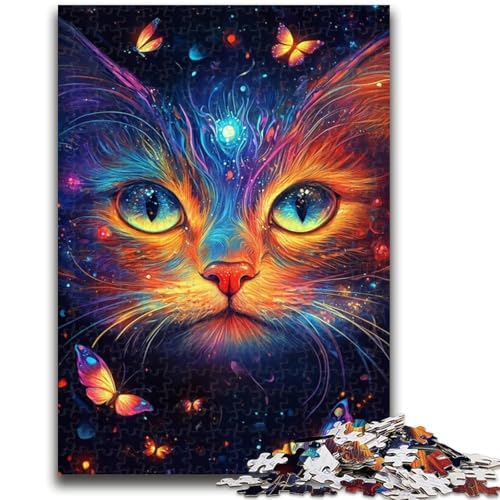 Farbige Katzengesicht-Puzzles für Teenager, dekomprimierendes intellektuelles Lernspielzeug, geeignet als Schreibtischdekoration (38x26cm) von AADSAZA