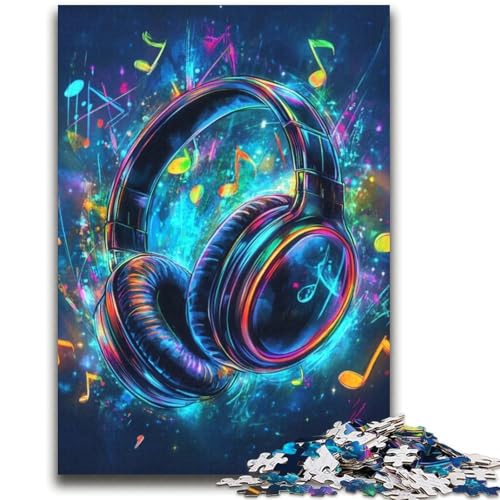 Farbige Kopfhörer, Puzzle für Erwachsene, 2000 Teile, anspruchsvoll, Aber lustig und humorvoll, Geburtstagsgeschenk, Geschenke, Wandkunst (70x100cm) von AADSAZA