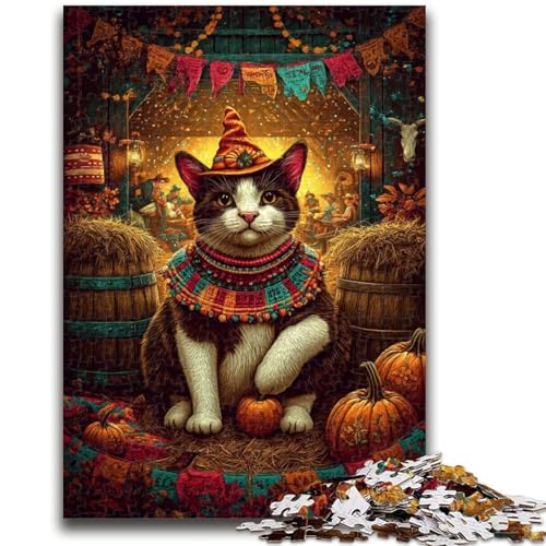 Farm Cat Puzzles 1000 Teile für Teenager, helfen dem Gehirn, süchtig machendes Spielzeug zu trainieren, um Geduld zu fördern, einzigartiges Herausforderungsspiel (50x75cm) von AADSAZA