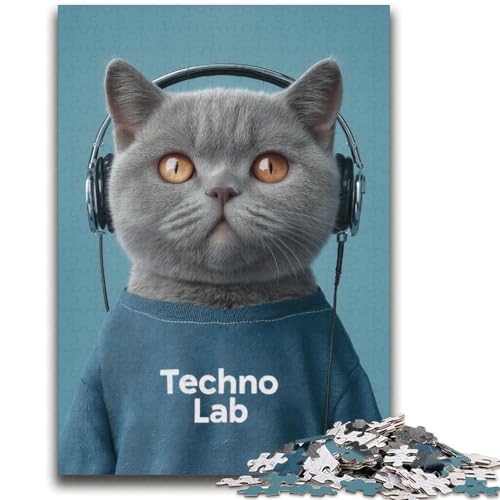 Fashion Cat 2000-teiliges Puzzle für Erwachsene, Geschenke, Denkspiel, Wanddekoration, einzigartige Geburtstags (70x100cm) von AADSAZA