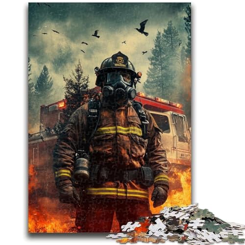 Feuerwehrmann-Puzzle mit 1000 Teilen für Erwachsene, Geschenk, Denkspiel, Wanddekoration, einzigartige Geburtstags (38x26cm) von AADSAZA