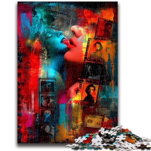 Filmcollage-Puzzles für Erwachsene und Jugendliche, 1000 Teile, anspruchsvolle Familienaktivitätsspiele, DIY-Spielzeug für die Wanddekoration zu Hause, Geschenke (38x26cm) von AADSAZA