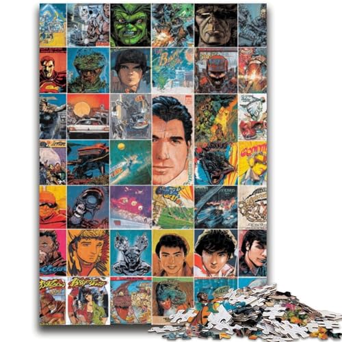 Filmplakat-Collage-Puzzle 1000 Teile für Erwachsene und Jugendliche, anspruchsvolles Spiel und Familienspiel, ganze Familie (50x75cm) von AADSAZA