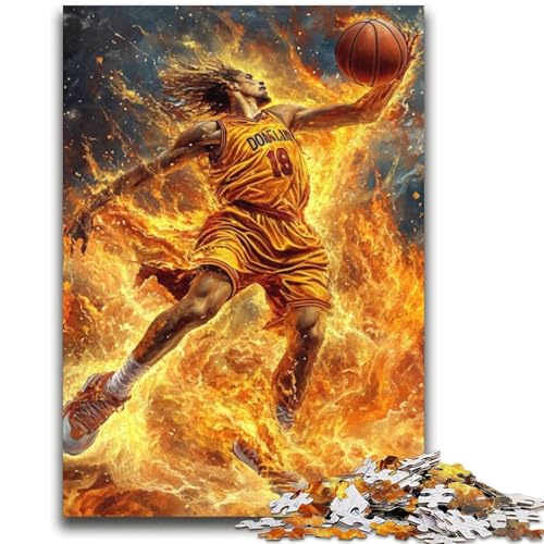 Flame Basketball Puzzle 2000 Teile für Erwachsene und Jugendliche, Spielzeug, Lernspiele, Stressabbau, tolle Geschenke und Spielzeuge (70x100cm) von AADSAZA