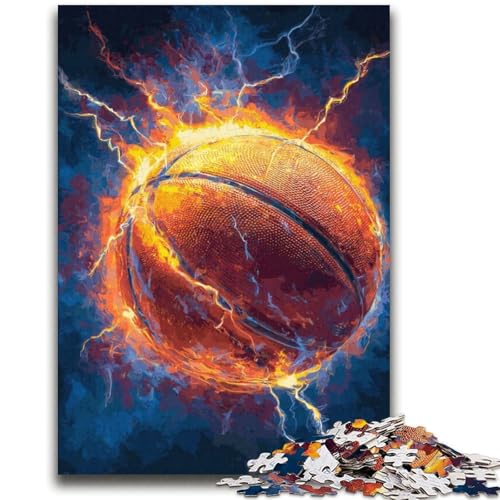 Flame Basketball Puzzle 2000 Teile für Teenager, anspruchsvolles Spiel und Familienspiel, Wanddekoration, einzigartige Geburtstags (70x100cm) von AADSAZA