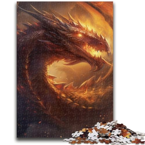 Flame Dragon Puzzles 1000 Teile für Teenager, helfen dem Gehirn, süchtig machendes Spielzeug zu trainieren, um Geduld zu fördern, einzigartiges Herausforderungsspiel (50x75cm) von AADSAZA