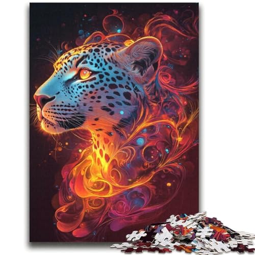 Flammenleoparden-Puzzle, 2000 Teile, für Teenager, Geschenke, Quizspiel, Wanddekoration, einzigartige Geburtstags (70x100cm) von AADSAZA