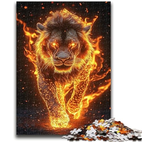 Flammenlöwe-Puzzle 1000 Teile für Erwachsene und Jugendliche, hilft dem Gehirn beim Trainieren, süchtig machendes Spielzeug, um Geduld zu fördern, tolles Geschenk (38x26cm) von AADSAZA