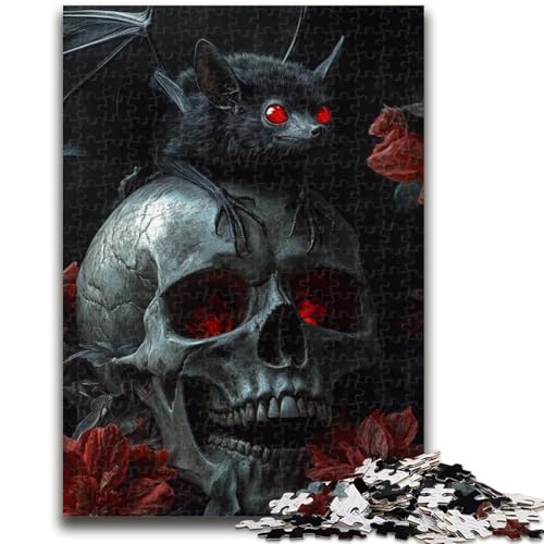 Fledermäuse und Skelette Puzzles für Erwachsene und Teenager, Puzzle, Spielzeug, Lernspiele, Stressabbau, tolle Geschenke und Spielzeuge (38x26cm) von AADSAZA