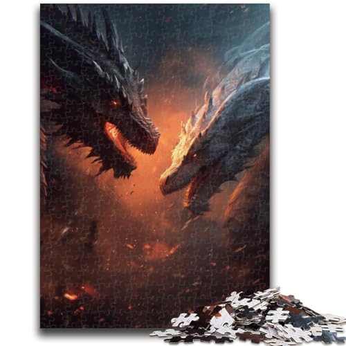Fliegender Drache, 1000 Teile, Puzzle für Teenager, anspruchsvolles Spiel und Familienspiel, Wanddekoration, einzigartige Geburtstags (38x26cm) von AADSAZA