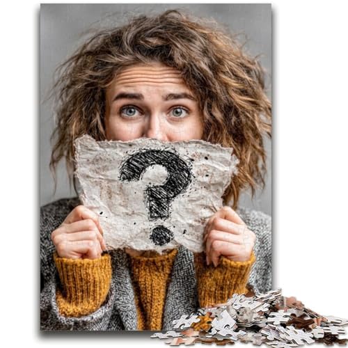 Frau stellt Fragen, Puzzle für Erwachsene, 1000 Teile, hilft dem Gehirn, süchtig machendes Spielzeug zu trainieren, um Geduld zu fördern, geeignet für Paare (50x75cm) von AADSAZA