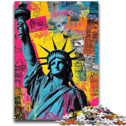 Freiheitsstatue, 1000-teiliges Puzzle für Erwachsene und Jugendliche, Spielzeug, Lernspiele, Stressabbau, geeignet als Schreibtischdekoration (38x26cm) von AADSAZA