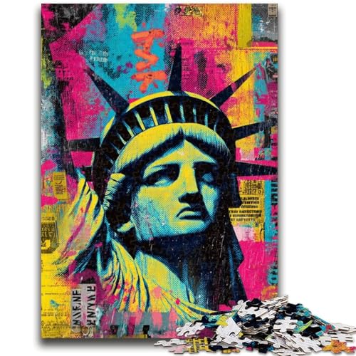 Freiheitsstatue, 1000-teiliges Puzzle für Erwachsene und Jugendliche, Spielzeug, Lernspiele, Stressabbau, geeignet als Schreibtischdekoration (50x75cm) von AADSAZA