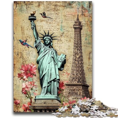 Freiheitsstatue-Puzzle, 1000 Teile, für Teenager, Lernspiele, Heimdekoration, Geschenk für die ganze Familie (38x26cm) von AADSAZA
