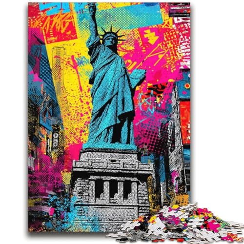 Freiheitsstatue Puzzle für Erwachsene, 2000 Teile, Lernspielzeug, Familienspiele, Geschenke für Freunde und Familie (70x100cm) von AADSAZA