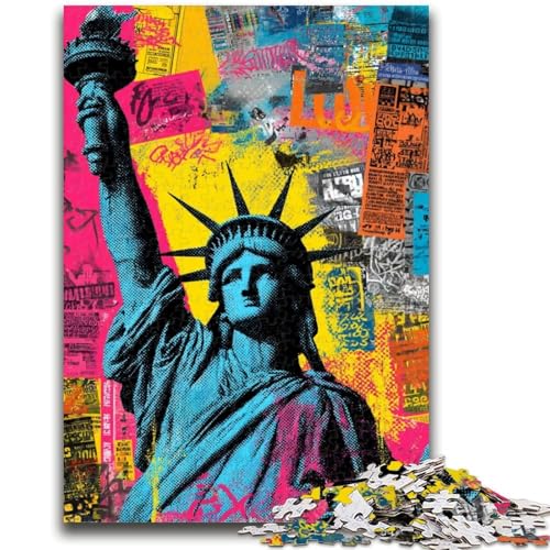 Freiheitsstatue-Puzzles für Teenager, 1000 Puzzles, Spielzeug, Lernspiele, Stressabbau, geeignet als Schreibtischdekoration (50x75cm) von AADSAZA