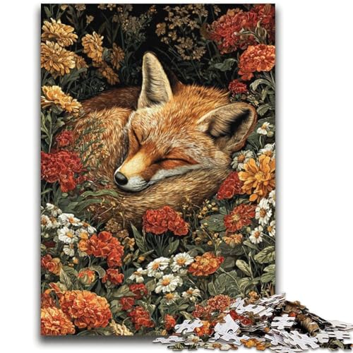 Fuchs schläft in den Blumen, Puzzle 2000 Teile für Teenager, Denkspiel, Wanddekoration, einzigartige Geburtstags (70x100cm) von AADSAZA