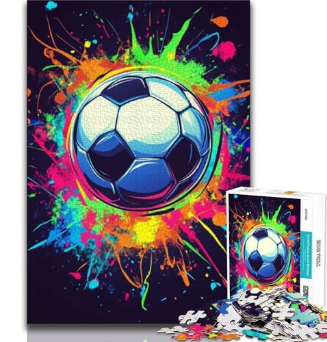 Fußball-Puzzles für Erwachsene und Teenager, Lernspielzeug, Familienspiele mit passendem Poster und Quizblatt (38x26cm) von AADSAZA